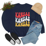 Kansas City Football Red Wave Unisex Heavy Blend Crewneck Sweatshirt! Football Season!