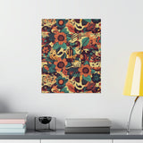 Vintage 70's Inspired Musical Notes Florals Premium Matte Vertical Posters!