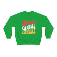 Kansas City Football Red Wave Unisex Heavy Blend Crewneck Sweatshirt! Football Season!