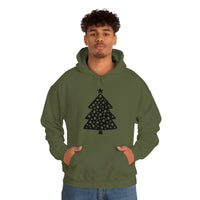 Christmas Tree Polka Dot Minimalistic Unisex Heavy Blend Hooded Sweatshirt! Winter Vibes!