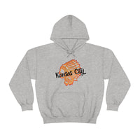 Kansas City Football Chief Outlined Unisex Heavy Blend Hooded Sweatshirt! Football Season!