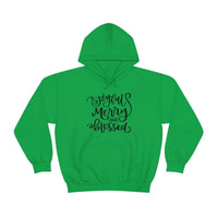 Joyful Merry Blessed Unisex Heavy Blend Hooded Sweatshirt! Winter Vibes!