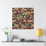 Vintage 70's Inspired Musical Notes Floral Canvas Gallery Wraps!