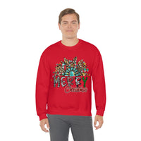 Merry Christmas Sunflower Holiday Unisex Heavy Blend Crewneck Sweatshirt! Winter Vibes!