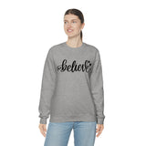 Believe Holiday Unisex Heavy Blend Crewneck Sweatshirt! Winter Vibes!