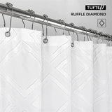 Elegant White Diamond Tufted Shower Curtain: Chic Farmhouse Style