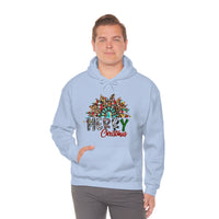 Merry Christmas Sunflower Holiday Unisex Heavy Blend Hooded Sweatshirt! Winter Vibes!