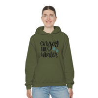 Enjoy The Winter Holiday Snowflake Unisex Heavy Blend Hooded Sweatshirt! Winter Vibes!