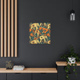 Vintage 70's Inspired Elephant Florals Canvas Gallery Wraps!