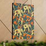 Vintage 70's Inspired Elephant Florals Canvas Gallery Wraps!