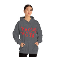 Kansas City Football Red Unisex Heavy Blend Hooded Sweatshirt! Football Season!