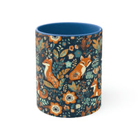 Vintage 70's Floral Foxy Accent Coffee Mug, 11oz!