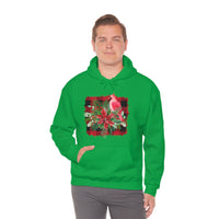 Buffalo Print Cardinal Holiday Unisex Heavy Blend Hooded Sweatshirt! Winter Vibes!