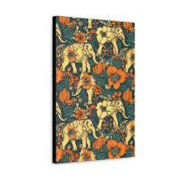 Vintage 70's Inspired Elephant Florals Canvas Gallery Wraps!