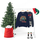 Merry Christmas Sunflower Holiday Unisex Heavy Blend Crewneck Sweatshirt! Winter Vibes!