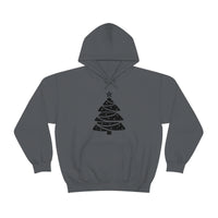 Christmas Tree Wrap Minimalistic Design Unisex Heavy Blend Hooded Sweatshirt! Winter Vibes!