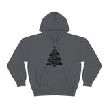 Christmas Tree Wrap Minimalistic Design Unisex Heavy Blend Hooded Sweatshirt! Winter Vibes!