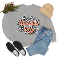 Kansas City Football Grey and Pink Leopard Print Unisex Heavy Blend Crewneck Sweatshirt! Football Season!