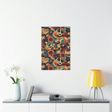 Vintage 70's Inspired Musical Notes Florals Premium Matte Vertical Posters!