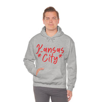 Kansas City Football Red Unisex Heavy Blend Hooded Sweatshirt! Football Season!