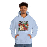 Rustic Cowboy Christmas Holiday Unisex Heavy Blend Hooded Sweatshirt! Winter Vibes!