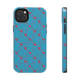 Valentines Day Tic Tac Toe Hearts Blue Tough Phone Cases, Case-Mate! Spring Vibes!