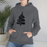 Christmas Tree Wrap Minimalistic Design Unisex Heavy Blend Hooded Sweatshirt! Winter Vibes!