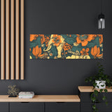 Vintage 70's Inspired Elephant Florals Canvas Gallery Wraps!