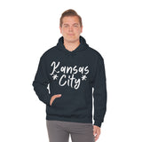 Kansas City Football White Logo Unisex Heavy Blend Hooded Sweatshirt! Football Season!