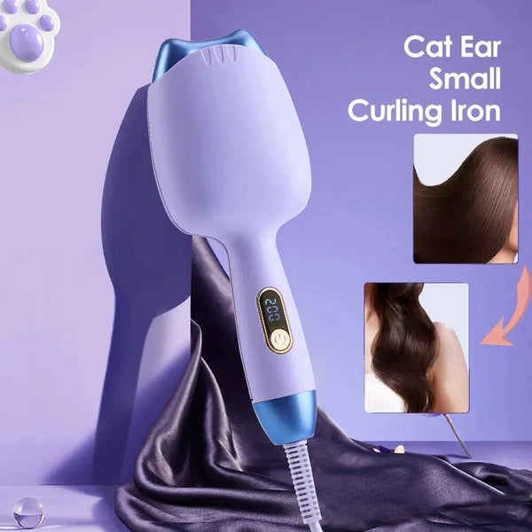 32mm Ceramic Cat Ear Dual-Barrel Hair Curler for Beach Waves