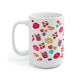 Happy Valentine's Day Ceramic Mug 15oz! Coffee Lovers, Cup of Joe, Gift Ideas! Spring Vibes!