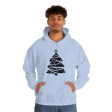 Christmas Tree Wrap Minimalistic Design Unisex Heavy Blend Hooded Sweatshirt! Winter Vibes!