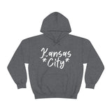 Kansas City Football White Logo Unisex Heavy Blend Hooded Sweatshirt! Football Season!