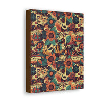 Vintage 70's Inspired Musical Notes Floral Canvas Gallery Wraps!