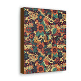 Vintage 70's Inspired Musical Notes Floral Canvas Gallery Wraps!