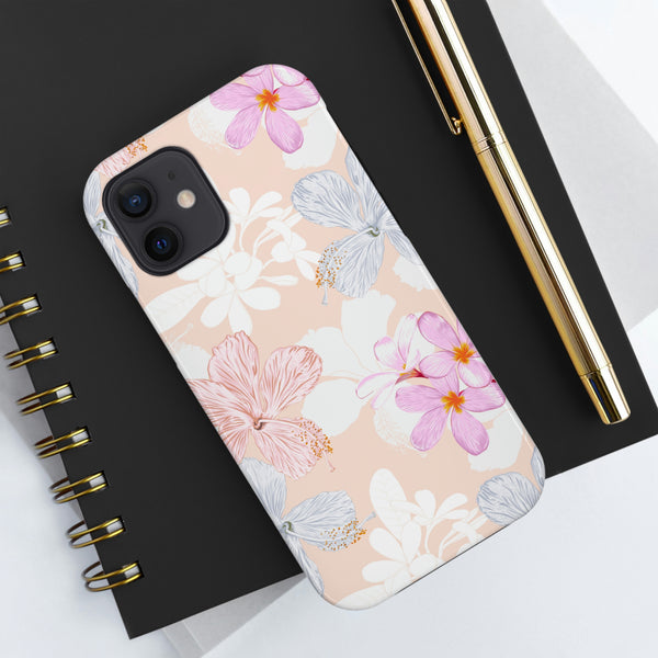Pink Floral Hibiscus Flowers Tough Phone Cases, Case-Mate! Summer Vibes!