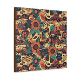 Vintage 70's Inspired Musical Notes Floral Canvas Gallery Wraps!