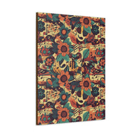 Vintage 70's Inspired Musical Notes Floral Canvas Gallery Wraps!