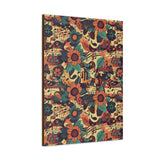 Vintage 70's Inspired Musical Notes Floral Canvas Gallery Wraps!