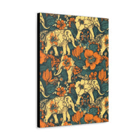 Vintage 70's Inspired Elephant Florals Canvas Gallery Wraps!