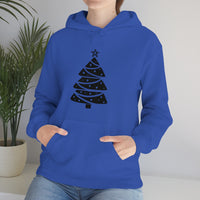 Christmas Tree Wrap Minimalistic Design Unisex Heavy Blend Hooded Sweatshirt! Winter Vibes!