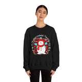 It's The Most Wonderful Time of The Year Snowman Leopard Print Unisex Heavy Blend Crewneck Sweatshirt! Winter Vibes!