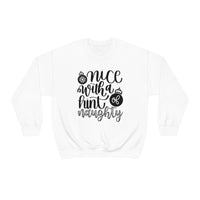 Nice with a Hint of Naughty Unisex Heavy Blend Crewneck Sweatshirt! Winter Vibes!