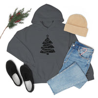 Christmas Tree Wrap Minimalistic Design Unisex Heavy Blend Hooded Sweatshirt! Winter Vibes!