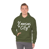 Kansas City Football White Logo Unisex Heavy Blend Hooded Sweatshirt! Football Season!