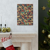 Vintage 70's Inspired Musical Notes Floral Canvas Gallery Wraps!