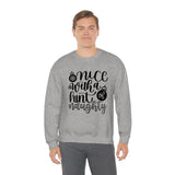 Nice with a Hint of Naughty Unisex Heavy Blend Crewneck Sweatshirt! Winter Vibes!