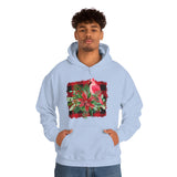 Buffalo Print Cardinal Holiday Unisex Heavy Blend Hooded Sweatshirt! Winter Vibes!