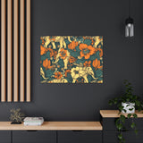 Vintage 70's Inspired Elephant Florals Canvas Gallery Wraps!