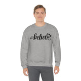 Believe Holiday Unisex Heavy Blend Crewneck Sweatshirt! Winter Vibes!